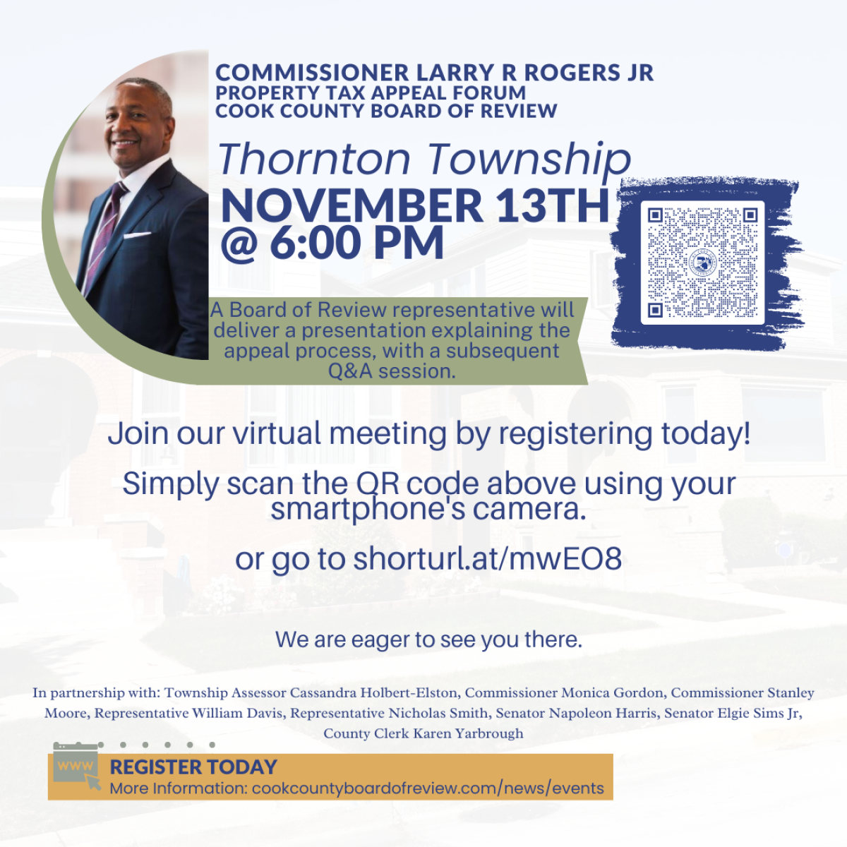 Virtual Property Tax Appeal Forum for Thornton Township Hosted by Commissioner Larry Rogers Jr